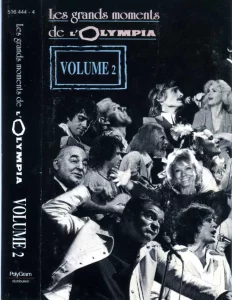 Idem, "Les grands moments de l'Olympia" écrit en blanc.