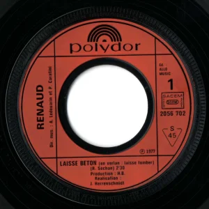 Le label français SACEM (écriture gravée).