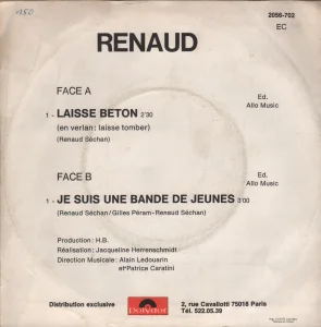 Logo POLYDOR rouge en bas au milieu.