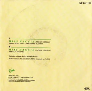 Le verso où figure une erreur : inversion des plages.