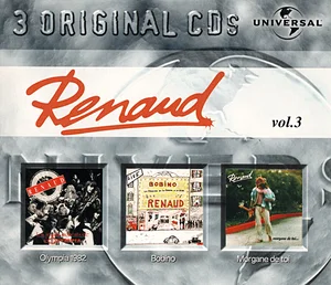 2002,
"Les plus grands moments de lOlympia" / "Renaud à Bobino" / "Morgane de toi",
065066-2 PY 801.
