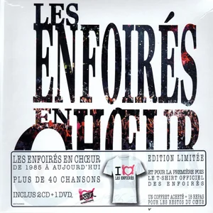 2014,
"Les Enfoirés en coeur",
ce coffret contient 2 CDS, 1 DVD (en coffret digipack) et 1 t-shirt.
88875038602, Édition limitée.