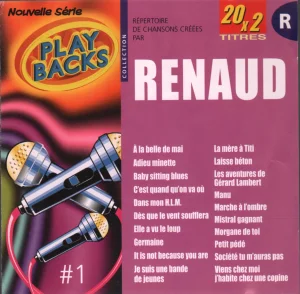 2004,
"Play-backs volume 50 BIS, #1",
spécial Renaud, 20 titres,
NC 24084 / 1000,
Éditions Pluriel.