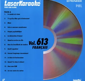 1994,
"Vol. 613 Français",
Renaud : "Manu" / "Dans mon H.L.M.",
WKL-P613S,
Pioneer.