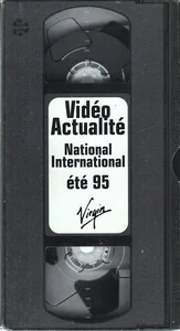 1995,
"Vidéo actualité national, international",
Renaud : "Le petit chat est mort",
Été, promo Virgin,
la boîte est à l'image d'une K7.