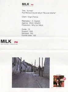 2002,
"Milk élémentary ressources",
Renaud : pub nouvel album Boucan d'enfer.
BT 58474, promo Télétota.