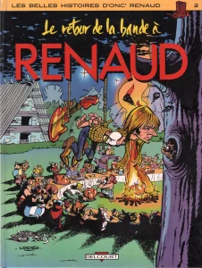 1986, 
"Le retour de la bande à Renaud", 
Renaud Séchan et divers dessinateurs, 
Éditions Delcourt.