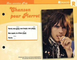 Toutes ces fiches ont au recto les accords de la chanson et au verso les paroles.
Éditions Atlas, 1995 / 1996.

1978,
"Chanson opur Pierrot".