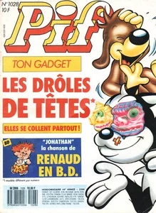 1988,
"Pif gadget N°1028",
Renaud en chair et en BD, reportage + Jonathan en BD,
7 pages.