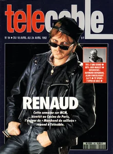 Avril 1992,
"Télécâble N°94",
Renaud, profession rebelle, 
4 pages.