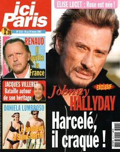 Février 2007,
"Ici Paris N°3216",
Renaud, il quitte la France!
1,5 page.
