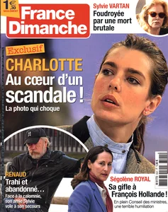 Juillet 2014,
"France dimanche N°3541",
Renaud trompé et abandonné...
1,5 page.