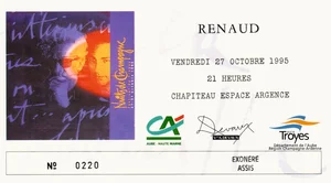 Octobre 1995, 
Che Ma Tournée,
Paris-Province.
Nuits de Champagne.