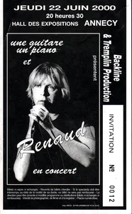 Juin 2000,
une guitare, un piano et Renaud.