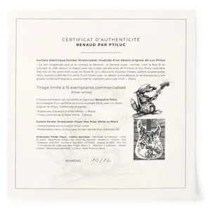 Le certificat d'authenticité.