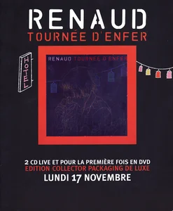 2003,
"Tournée d'enfer",
campagne publicitaire pour la tournée en livret de 8 pages
ouvrant sur la longueur,
papier cartonné.
Hologramme sur la première page.